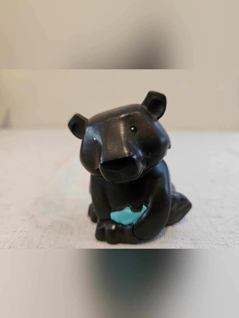Fisher Price Little People Wild Zoo Safari Jungle Animals Black Bear & Teal Fish